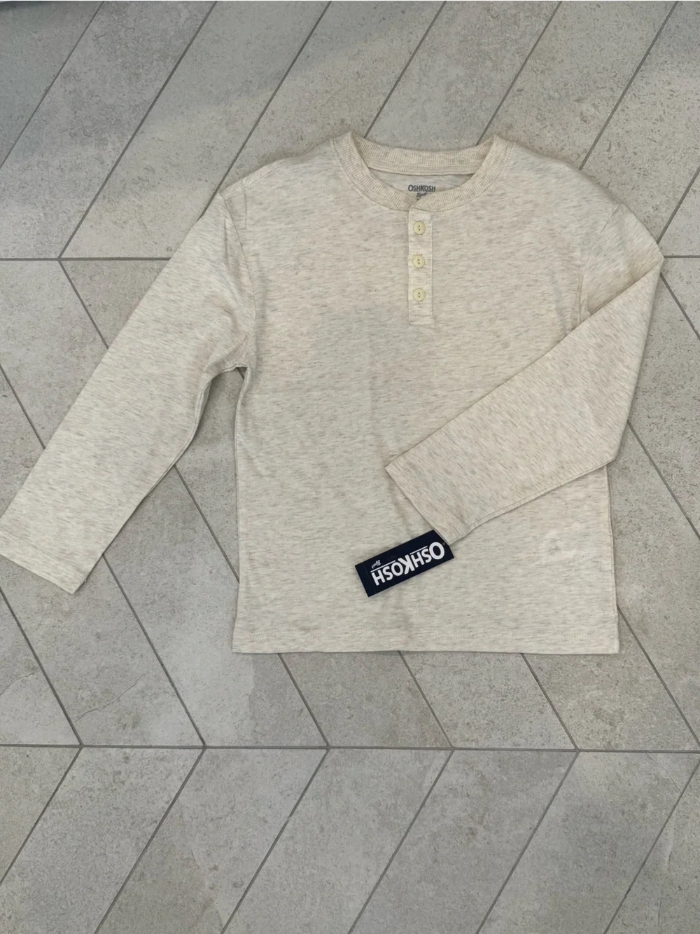 OshKosh B'gosh Cream Henley Shirt for Boys